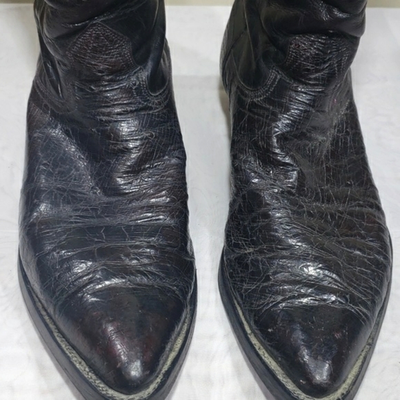 Nocona Cowboy Boots Vintage 1980s Dark Chocolate Tall Women's Size 12 1/2 R - Picture 8 of 16